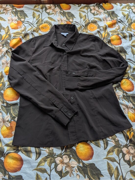 Denver Hayes Tops - Denver Hayes Women's Black Button-Up Blouse – Size Large | Classic Casual